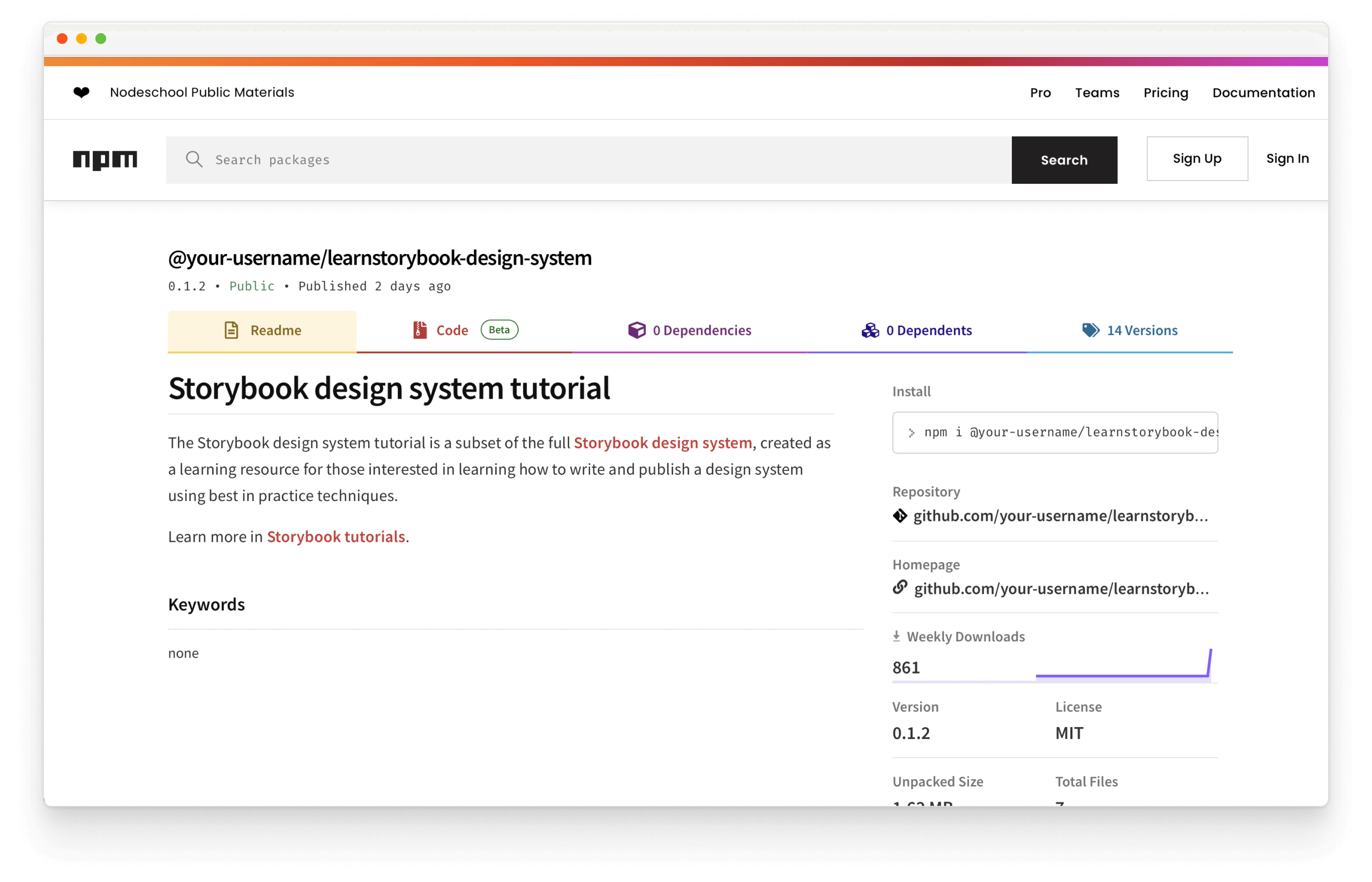 Package published on npm